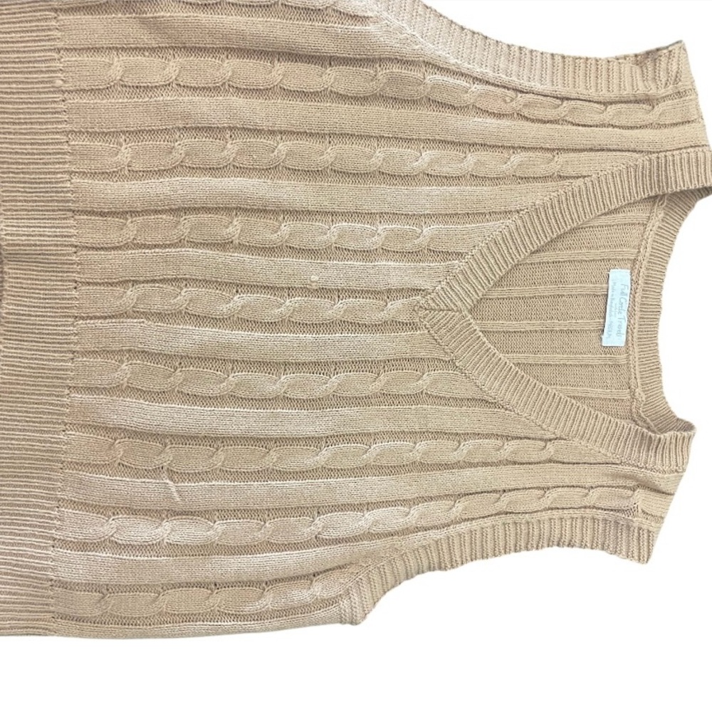 Cable Knit Tan Sweater Vest